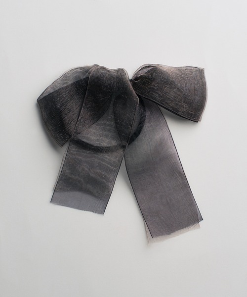 VATSURICA（バツリカ）の「【全色再入荷】〈VATSURICA〉オーガンジー ダブル リボン ヘアゴム（ヘアゴム・レディース・ピンク/ブラック/カーキ・FREE）」の4枚目の写真