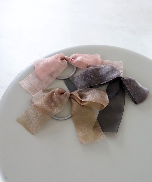 オーガンジーリボン♡ヘアゴム♡ダブルリボン 全色再入荷】〈VATSURICA〉オーガンジー ダブル リボン ヘアゴム