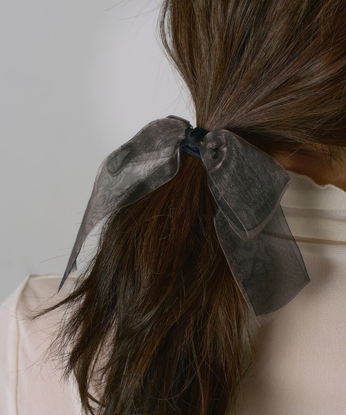 VATSURICA（バツリカ）の「【全色再入荷】〈VATSURICA〉オーガンジー ダブル リボン ヘアゴム（ヘアゴム・レディース・ピンク/ブラック/カーキ・FREE）」の11枚目の写真