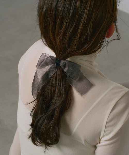 VATSURICA（バツリカ）の「【全色再入荷】〈VATSURICA〉オーガンジー ダブル リボン ヘアゴム（ヘアゴム・レディース・ピンク/ブラック/カーキ・FREE）」の13枚目の写真