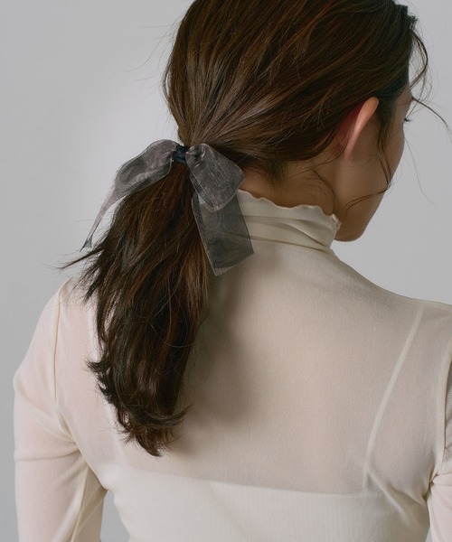 VATSURICA（バツリカ）の「【全色再入荷】〈VATSURICA〉オーガンジー ダブル リボン ヘアゴム（ヘアゴム・レディース・ピンク/ブラック/カーキ・FREE）」の14枚目の写真