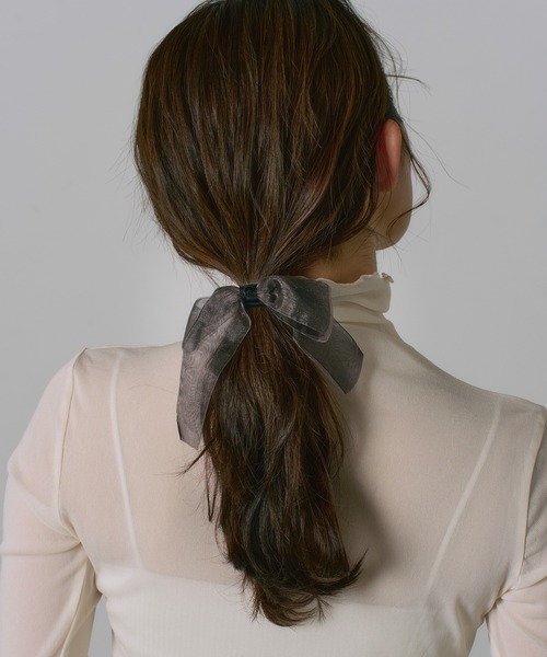 VATSURICA（バツリカ）の「【全色再入荷】〈VATSURICA〉オーガンジー ダブル リボン ヘアゴム（ヘアゴム・レディース・ピンク/ブラック/カーキ・FREE）」の15枚目の写真
