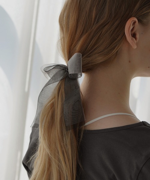 VATSURICA（バツリカ）の「【全色再入荷】〈VATSURICA〉オーガンジー ダブル リボン ヘアゴム（ヘアゴム・レディース・ピンク/ブラック/カーキ・FREE）」の16枚目の写真