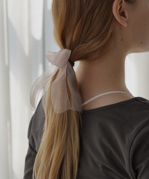 VATSURICA（バツリカ）の「【全色再入荷】〈VATSURICA〉オーガンジー ダブル リボン ヘアゴム（ヘアゴム・レディース・ピンク/ブラック/カーキ・FREE）」の17枚目の写真