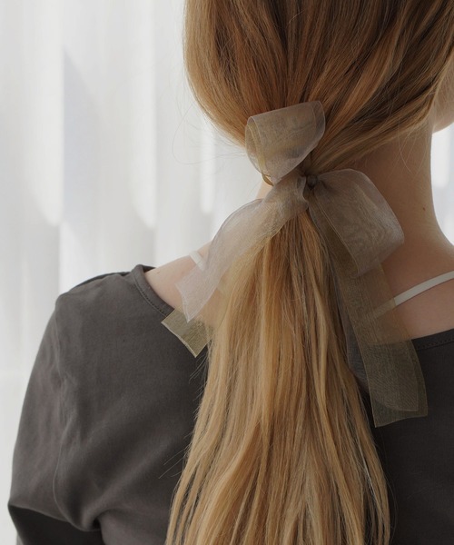 VATSURICA（バツリカ）の「【全色再入荷】〈VATSURICA〉オーガンジー ダブル リボン ヘアゴム（ヘアゴム・レディース・ピンク/ブラック/カーキ・FREE）」の22枚目の写真