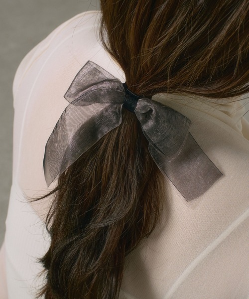 VATSURICA（バツリカ）の「【全色再入荷】〈VATSURICA〉オーガンジー ダブル リボン ヘアゴム（ヘアゴム・レディース・ピンク/ブラック/カーキ・FREE）」の12枚目の写真