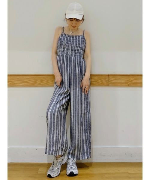 リネン混 シャンブレー オールインワン 楽天市場】【SALE／89%OFF】(W)リネン混 スモッキングギャザー