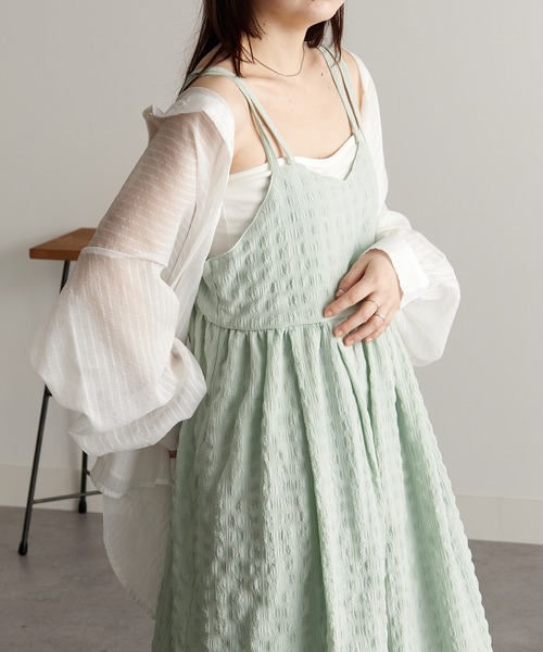 セール】ポコポコ素材フレアーキャミワンピース（ワンピース）｜RANAN