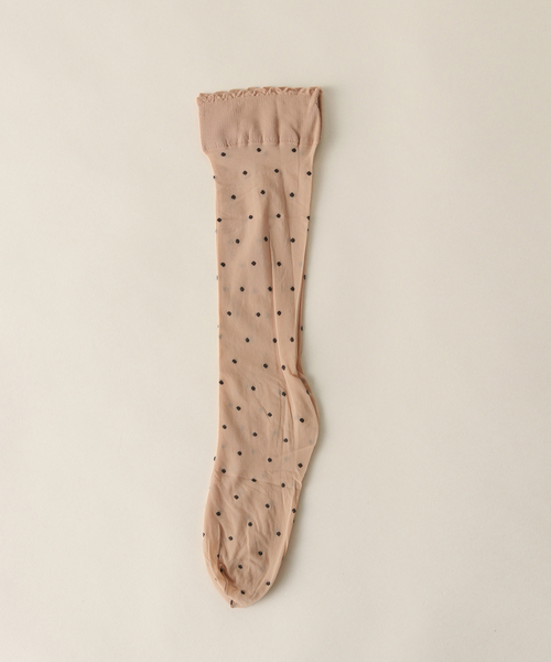 EDIT. FOR LULU（エディットフォールル）の「【Pierre Mantoux/ピエールマントゥー】ドットハイソックス（ソックス/靴下・レディース・ベージュ・FREE）」の4枚目の写真