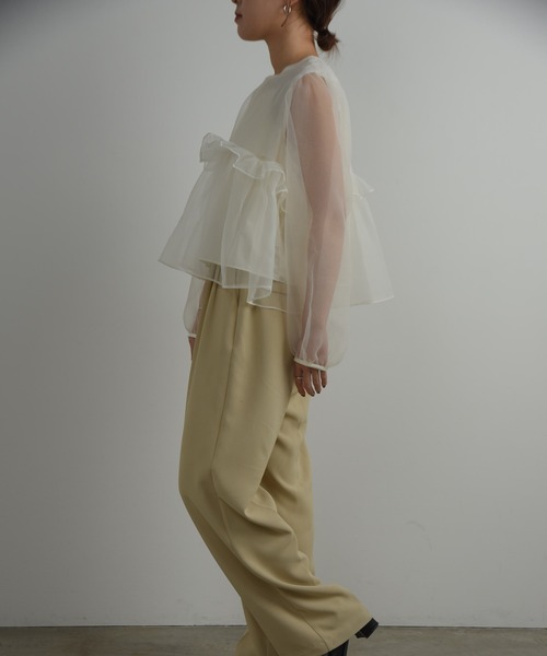 I_am（アイアム）の「volume tulle gather blouse / ボリュームチュールギャザーブラウス（シャツ/ブラウス・レディース・ホワイト/ブラック/ピンク・FREE）」の13枚目の写真