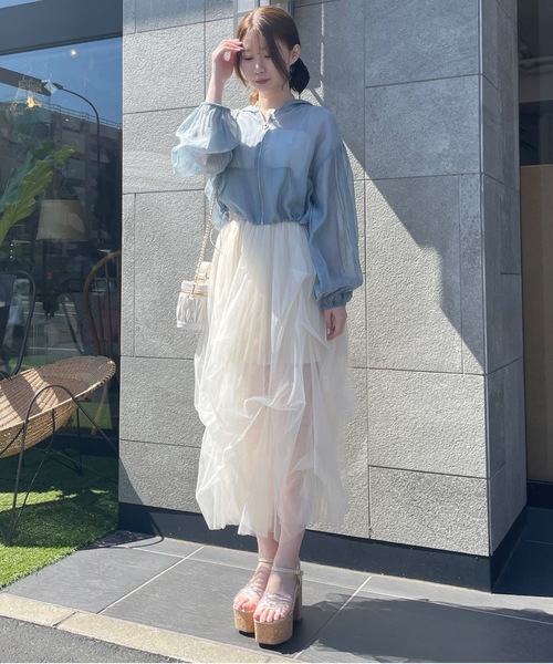 one way（ワンウェイ）の「ボリュームチュールスカート（スカート・レディース・ホワイト/アイボリー/ブラック・FREE）」の9枚目の写真