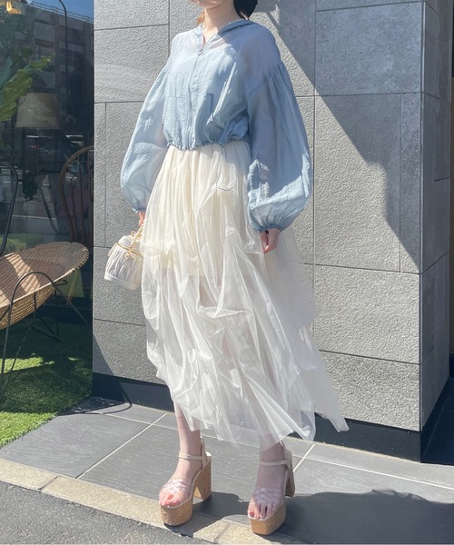 one way（ワンウェイ）の「ボリュームチュールスカート（スカート・レディース・ホワイト/アイボリー/ブラック・FREE）」の10枚目の写真