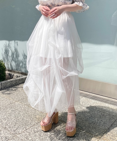 one way（ワンウェイ）の「ボリュームチュールスカート（スカート・レディース・ホワイト/アイボリー/ブラック・FREE）」の18枚目の写真