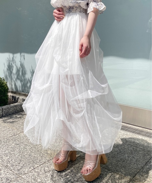 one way（ワンウェイ）の「ボリュームチュールスカート（スカート・レディース・ホワイト/アイボリー/ブラック・FREE）」の19枚目の写真