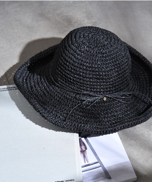 CALIFORNIA OUTFITTERS（カリフォルニア アウトフィッターズ）の「1-3C11 手編み つば広 ペーパーハット ワイドブリム UV対策（ハット・レディース・アイボリー/モカ/ブラック/ベージュ・FREE）」の2枚目の写真