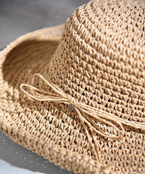 CALIFORNIA OUTFITTERS（カリフォルニア アウトフィッターズ）の「1-3C11 手編み つば広 ペーパーハット ワイドブリム UV対策（ハット・レディース・アイボリー/モカ/ブラック/ベージュ・FREE）」の12枚目の写真