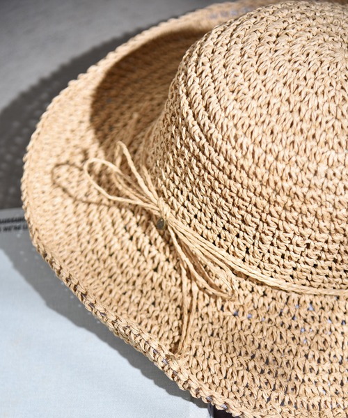 CALIFORNIA OUTFITTERS（カリフォルニア アウトフィッターズ）の「1-3C11 手編み つば広 ペーパーハット ワイドブリム UV対策（ハット・レディース・アイボリー/モカ/ブラック/ベージュ・FREE）」の13枚目の写真