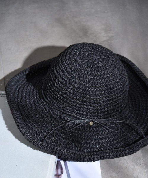 CALIFORNIA OUTFITTERS（カリフォルニア アウトフィッターズ）の「1-3C11 手編み つば広 ペーパーハット ワイドブリム UV対策（ハット・レディース・アイボリー/モカ/ブラック/ベージュ・FREE）」の5枚目の写真