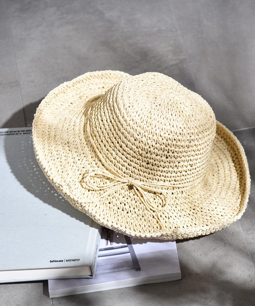 CALIFORNIA OUTFITTERS（カリフォルニア アウトフィッターズ）の「1-3C11 手編み つば広 ペーパーハット ワイドブリム UV対策（ハット・レディース・アイボリー/モカ/ブラック/ベージュ・FREE）」の15枚目の写真