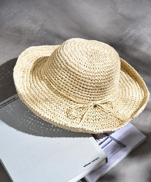 CALIFORNIA OUTFITTERS（カリフォルニア アウトフィッターズ）の「1-3C11 手編み つば広 ペーパーハット ワイドブリム UV対策（ハット・レディース・アイボリー/モカ/ブラック/ベージュ・FREE）」の16枚目の写真