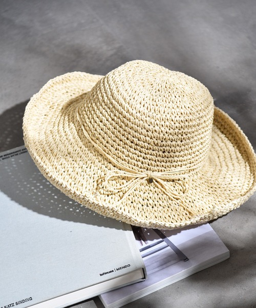 CALIFORNIA OUTFITTERS（カリフォルニア アウトフィッターズ）の「1-3C11 手編み つば広 ペーパーハット ワイドブリム UV対策（ハット・レディース・アイボリー/モカ/ブラック/ベージュ・FREE）」の17枚目の写真