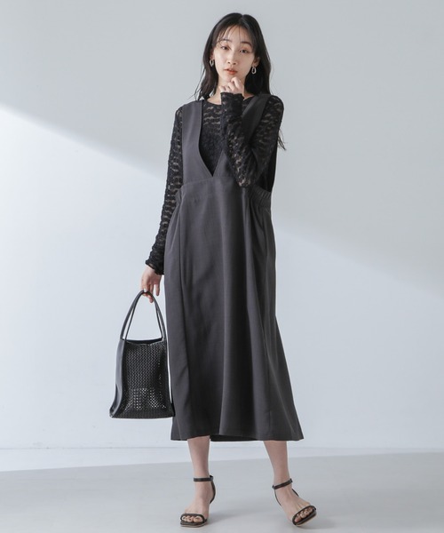 NANO universe（ナノユニバース）の「フラワーシアーカットトップス（Tシャツ/カットソー・レディース・ベージュ/ブラック/ホワイト・FREE）」の10枚目の写真