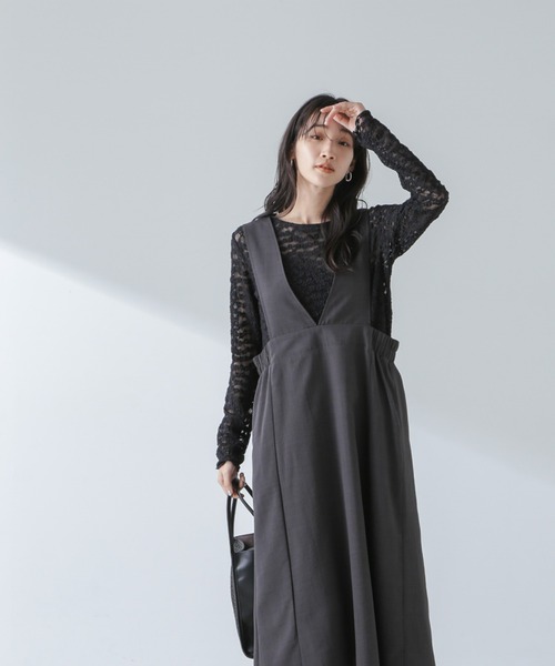 NANO universe（ナノユニバース）の「フラワーシアーカットトップス（Tシャツ/カットソー・レディース・ベージュ/ブラック/ホワイト・FREE）」の7枚目の写真