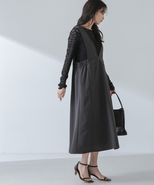 NANO universe（ナノユニバース）の「フラワーシアーカットトップス（Tシャツ/カットソー・レディース・ベージュ/ブラック/ホワイト・FREE）」の9枚目の写真