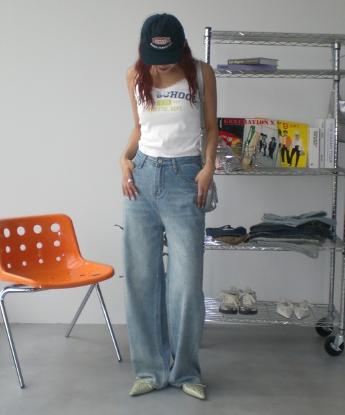 SHAGGIE（シャギー）の「レース付きロゴキャミソールトップス（キャミソール・レディース・ホワイト/グレー・FREE）」の15枚目の写真