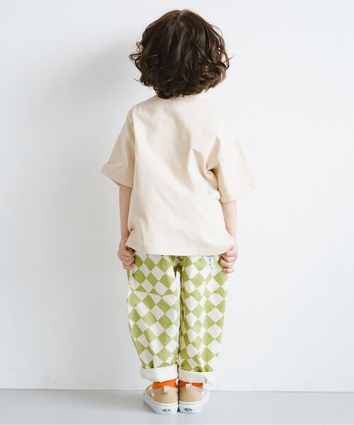 p.premier（ピードットプルミエ）の「すてきな1日シンプルロゴTシャツ（Tシャツ/カットソー・キッズ・クリーム/グレー/オフホワイト/ブラウン/グリーン・120/90/80/130/100/110/140）」の7枚目の写真