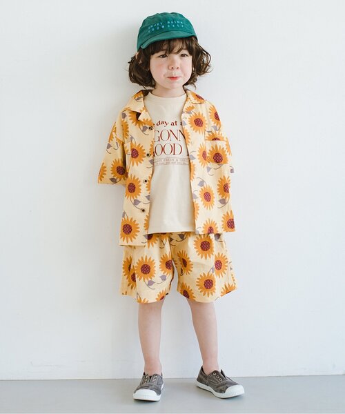 p.premier（ピードットプルミエ）の「すてきな1日シンプルロゴTシャツ（Tシャツ/カットソー・キッズ・クリーム/グレー/オフホワイト/ブラウン/グリーン・120/90/80/130/100/110/140）」の8枚目の写真