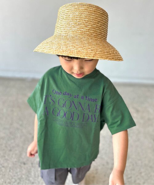 p.premier（ピードットプルミエ）の「すてきな1日シンプルロゴTシャツ（Tシャツ/カットソー・キッズ・クリーム/グレー/オフホワイト/ブラウン/グリーン・120/90/80/130/100/110/140）」の10枚目の写真