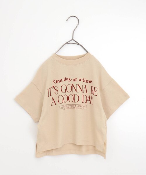 p.premier（ピードットプルミエ）の「すてきな1日シンプルロゴTシャツ（Tシャツ/カットソー・キッズ・クリーム/グレー/オフホワイト/ブラウン/グリーン・120/90/80/130/100/110/140）」の15枚目の写真