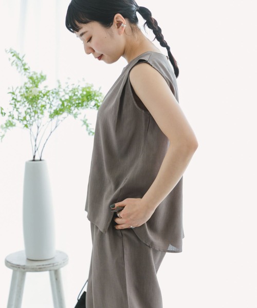 ITEMS URBANRESEARCH（アイテムズ アーバンリサーチ）の「リネンライクセットアップ（サロペット/オーバーオール・レディース・カーキ/ブラック/ベージュ・FREE）」の8枚目の写真