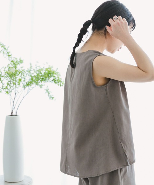 ITEMS URBANRESEARCH（アイテムズ アーバンリサーチ）の「リネンライクセットアップ（サロペット/オーバーオール・レディース・カーキ/ブラック/ベージュ・FREE）」の9枚目の写真