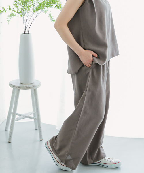 ITEMS URBANRESEARCH（アイテムズ アーバンリサーチ）の「リネンライクセットアップ（サロペット/オーバーオール・レディース・カーキ/ブラック/ベージュ・FREE）」の10枚目の写真