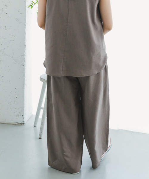 ITEMS URBANRESEARCH（アイテムズ アーバンリサーチ）の「リネンライクセットアップ（サロペット/オーバーオール・レディース・カーキ/ブラック/ベージュ・FREE）」の12枚目の写真