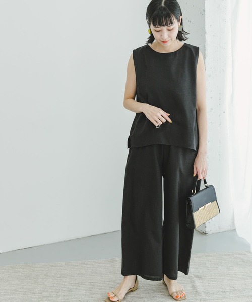 ITEMS URBANRESEARCH（アイテムズ アーバンリサーチ）の「リネンライクセットアップ（サロペット/オーバーオール・レディース・カーキ/ブラック/ベージュ・FREE）」の20枚目の写真