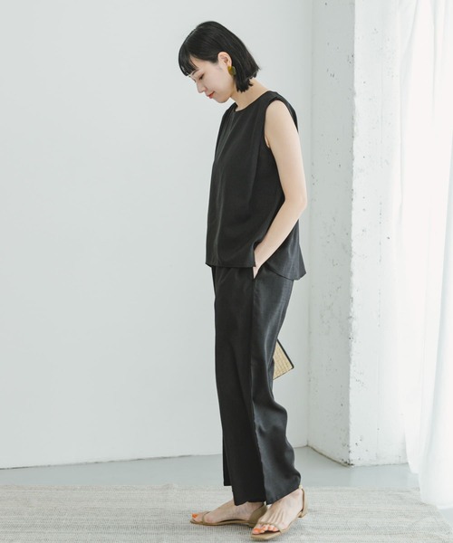 ITEMS URBANRESEARCH（アイテムズ アーバンリサーチ）の「リネンライクセットアップ（サロペット/オーバーオール・レディース・カーキ/ブラック/ベージュ・FREE）」の22枚目の写真