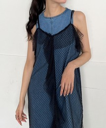 チュールラッフルシアーキャミワンピース