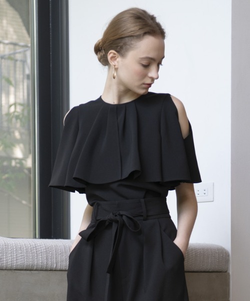 AND COUTURE（アンドクチュール）の「ケープブラウス（シャツ/ブラウス・レディース・ブルー/ブラック/ベージュ・FREE）」の5枚目の写真