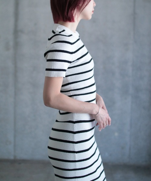 gina tricot（ジーナトリコ）の「Knitted top（ニット/セーター・レディース・ストライプ・S/M）」の3枚目の写真