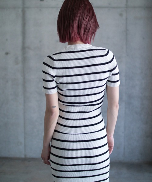 gina tricot（ジーナトリコ）の「Knitted top（ニット/セーター・レディース・ストライプ・S/M）」の4枚目の写真