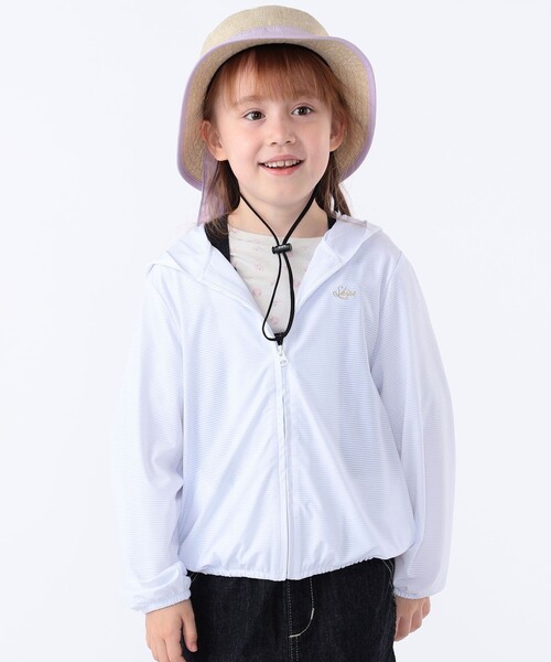 SHIPS（シップス）の「SHIPS KIDS:100～130cm /〈接触冷感/UVカット〉サンシェード フーディー（パーカー・キッズ・ホワイト/ライトブルー・100/110/120/130）」の6枚目の写真