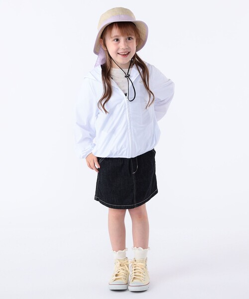 SHIPS（シップス）の「SHIPS KIDS:100～130cm /〈接触冷感/UVカット〉サンシェード フーディー（パーカー・キッズ・ホワイト/ライトブルー・100/110/120/130）」の7枚目の写真