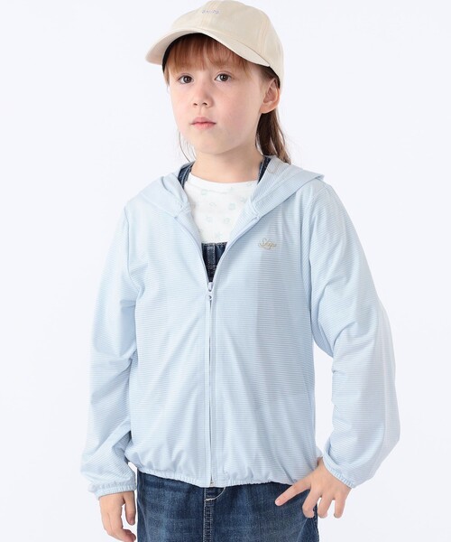 SHIPS（シップス）の「SHIPS KIDS:100～130cm /〈接触冷感/UVカット〉サンシェード フーディー（パーカー・キッズ・ホワイト/ライトブルー・100/110/120/130）」の9枚目の写真