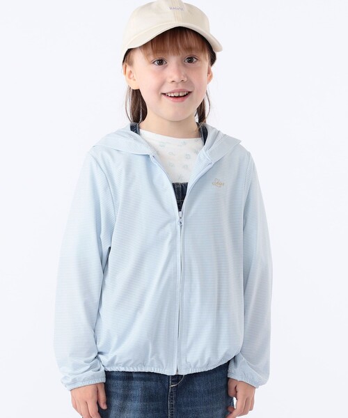 SHIPS（シップス）の「SHIPS KIDS:100～130cm /〈接触冷感/UVカット〉サンシェード フーディー（パーカー・キッズ・ホワイト/ライトブルー・100/110/120/130）」の10枚目の写真
