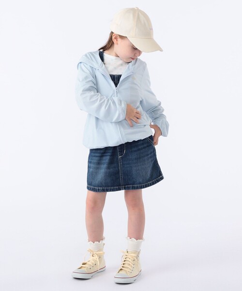 SHIPS（シップス）の「SHIPS KIDS:100～130cm /〈接触冷感/UVカット〉サンシェード フーディー（パーカー・キッズ・ホワイト/ライトブルー・100/110/120/130）」の13枚目の写真