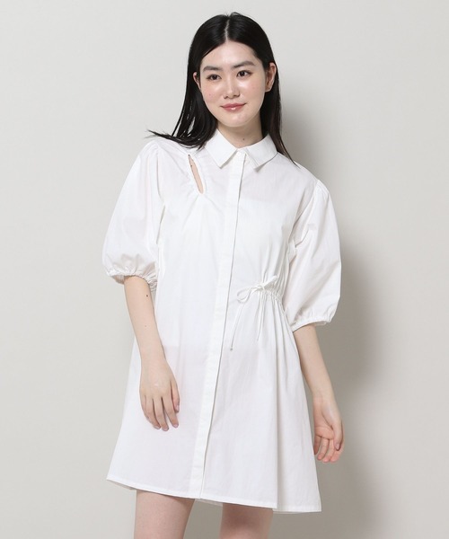 3.3 Field Trip （3.3フィールドトリップ）の「3.3 Field Trip／シャーリングパフワンピース（シャツワンピース・レディース・ブルー/ホワイト・FREE）」の16枚目の写真