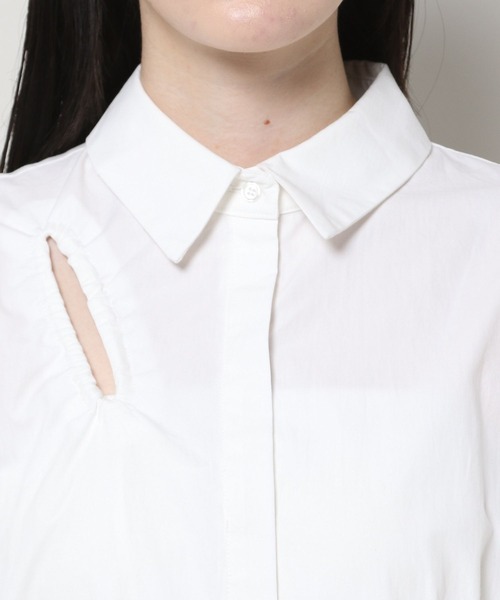 3.3 Field Trip （3.3フィールドトリップ）の「3.3 Field Trip／シャーリングパフワンピース（シャツワンピース・レディース・ブルー/ホワイト・FREE）」の9枚目の写真